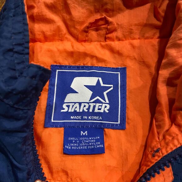 Starter Vintage 90s 1/4 Zip NCAA Illinois Illini Blue Orange Windbreaker Medium - Picture 8 of 10